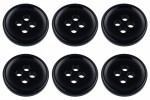 15mm Flat Black 4 Hole Buttons