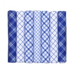 7 Pack Mixed Blue and White Checked Handkerchiefs