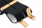 Outlet Non Pristine Black Trouser Braces With Gold Clips