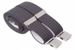 Grey Polka Dot Trouser Braces With Large Clips