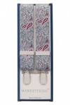 Grey and Maroon Paisley Trouser Braces