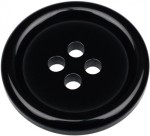 Pack of 6 23mm Black Buttons with 4 Holes