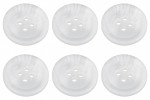 Pack of 6 White Mock Horn Buttons 20mm