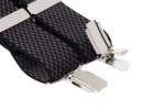 Patterned Trouser Braces  Black and Grey