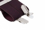 Patterned Trouser Braces  Navy Blue and Burgundy