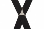 Plain Black Elastic Trouser Braces With Large Clips
