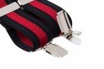 Striped Trouser Braces - Black and Red