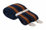 Striped Trouser Braces  Navy Blue and Bronze