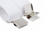 Plain White Trouser Braces With Large Clips