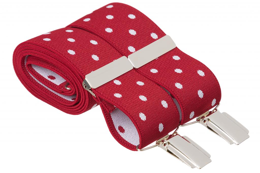 Red Trouser Braces with Spots