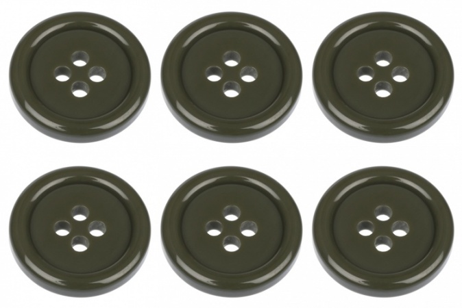 18mm Flat Olive Green Buttons with 4 Holes