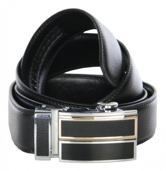 Mens Black Leather Ratchet Belt Gents Shop