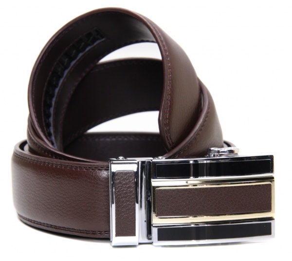 Mens Gift Boxed Brown Leather Ratchet Belt Gents Shop