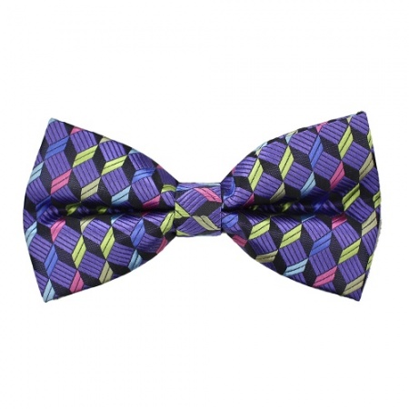 Purple Cubes Bow Tie