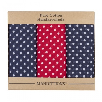 Extra Large Navy Blue and Red Spotted Hankies