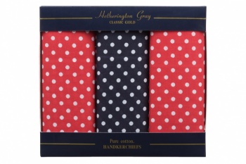 Red and Navy Blue Spotted Handkerchiefs