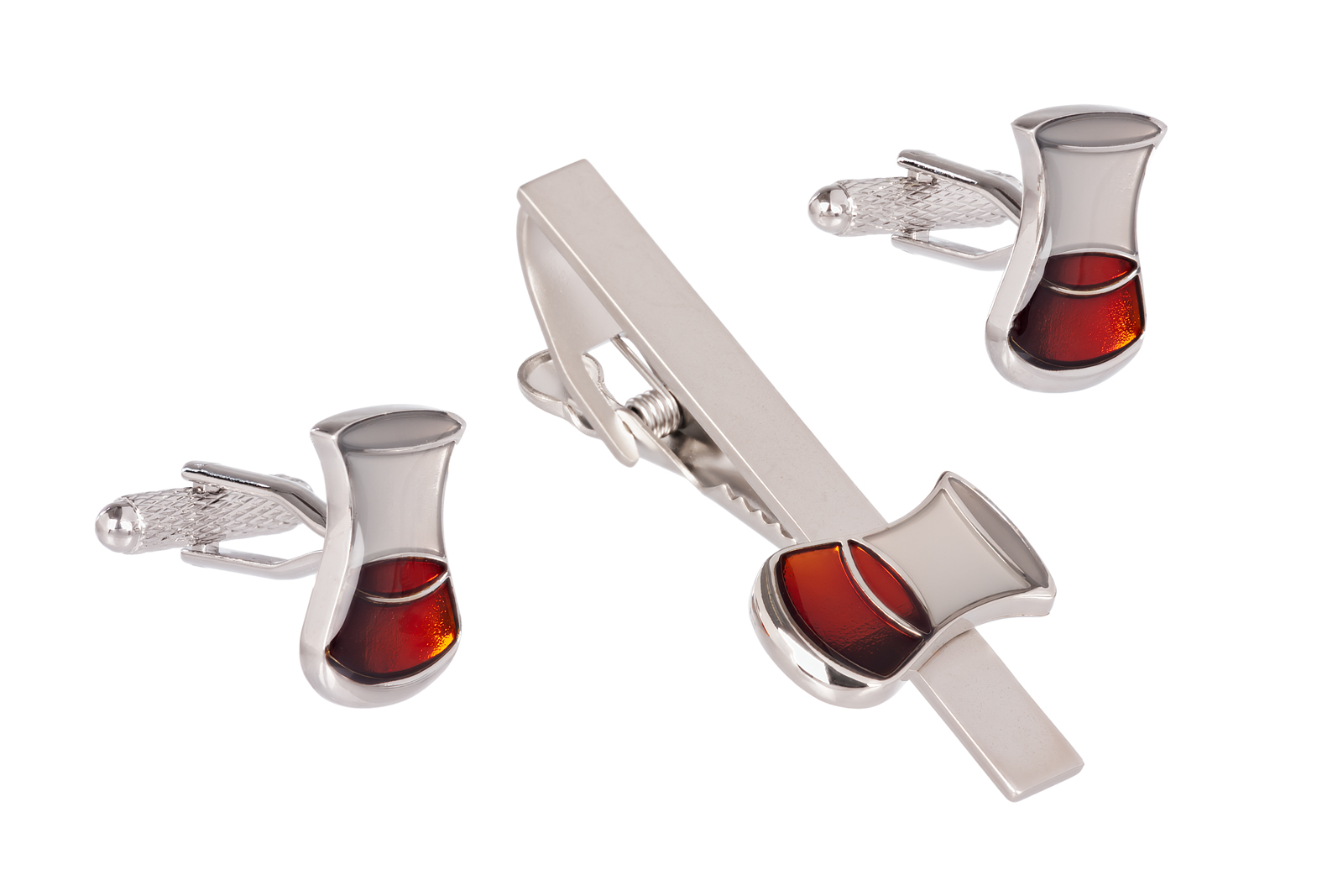 Whisky Cufflinks and Tie Clip Set