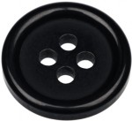 15mm Flat Black Buttons with 4 Holes