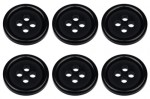 15mm Flat Black Buttons with 4 Holes