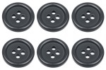 15mm Flat Grey Buttons with 4 Holes