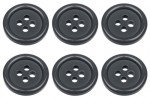 15mm Flat Grey Buttons with 4 Holes