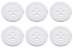 15mm Flat White Buttons with 4 Holes