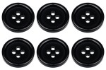 18mm Flat Black Buttons with 4 Holes