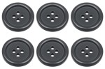 18mm Flat Grey Buttons with 4 Holes