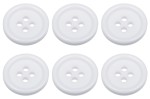 18mm Flat White Buttons with 4 Holes