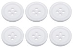 18mm Flat White Buttons with 4 Holes