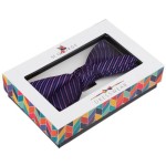 Purple Bow Tie with Stripe Design
