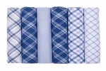 Mixed Blue Check and Plain Dyed Handkerchiefs