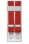 Plain Red Trouser Braces With Large Clips
