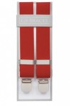 Plain Red Trouser Braces With Large Clips