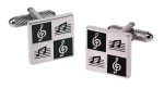 Square Cufflinks with Musical Notes