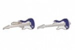 Electric Guitar Cufflinks - Purple and White