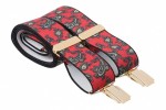 Red Trouser Braces with Large Paisley Design