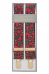 Red Trouser Braces with Large Paisley Design