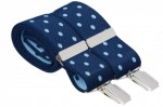 Blue Trouser Braces with Large Light Blue Polka Dots
