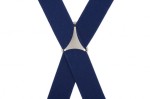 Outlet Non Pristine Plain Navy Blue Trouser Braces With Large Clips