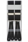 Classic Plain Black Y Back Trouser Braces With Leather Ends by Gents Shop