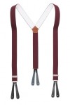 Outlet Non Pristine Burgundy Wine Y Back Trouser Braces With Leather Ends