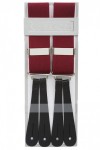 Classic Plain Burgundy Wine Y Back Trouser Braces With Leather Ends