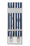 Blue and White Stripe Trouser Braces with Anchor and Wheel Design