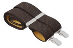 Brown Suit Trouser Braces With Golden Yellow Polka Dots
