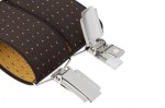 Brown Suit Trouser Braces With Golden Yellow Polka Dots