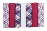 7 Pack Mixed Design Red White and Blue Handkerchiefs