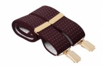 Maroon Trouser Braces with Small White Polka Dots