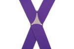 Plain Purple Trouser Braces With Large Clips