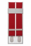 Plain Red Mens Elastic Trouser Braces